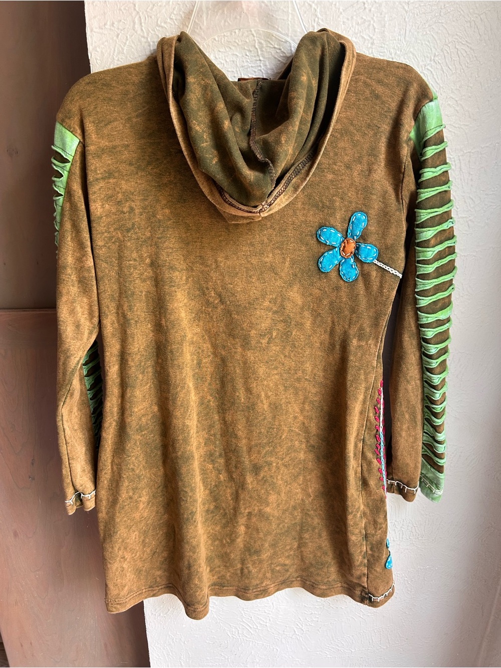 Rising International hippie boho zip up hooded jacket Size Small - Picture 3 of 7